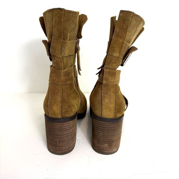 Clarks - Artisan Malvet Doris Brown Suede Mid-Calf Heeled Boots - Women's 7.5 - Picture 6 of 10